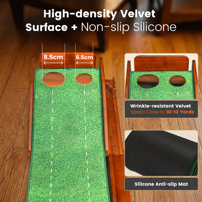 Ponsonbay Putting Green Indoor with Three-Level Adjustable Incline, Auto Ball Return