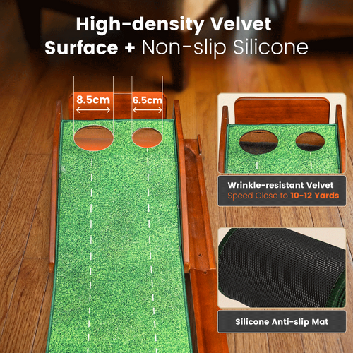 Ponsonbay Putting Green Indoor with Three-Level Adjustable Incline, Auto Ball Return