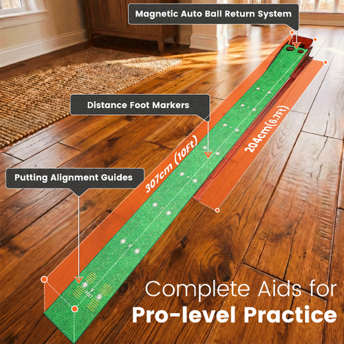 Ponsonbay Putting Green Indoor with Three-Level Adjustable Incline, Auto Ball Return