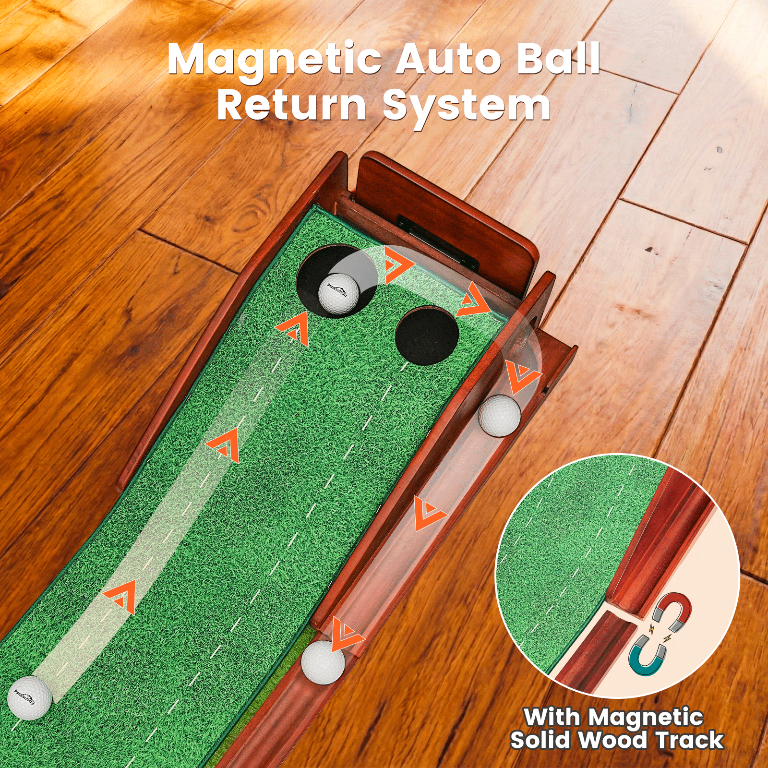 Ponsonbay Putting Green Indoor with Three-Level Adjustable Incline, Auto Ball Return