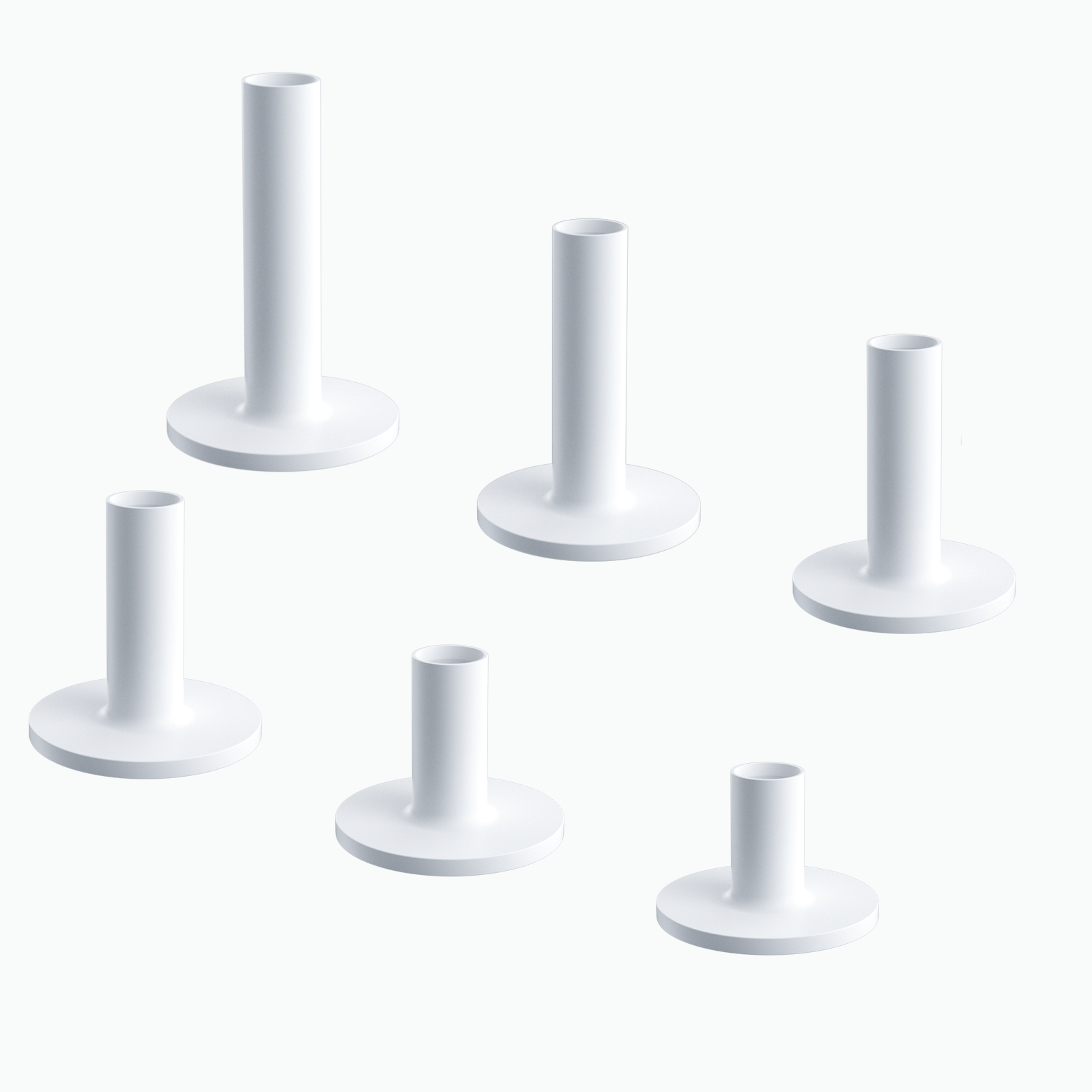 6 Mixed Sizes Rubber Golf Tees for Mats, Durability and Stability, Reusable Golf Mat Tee