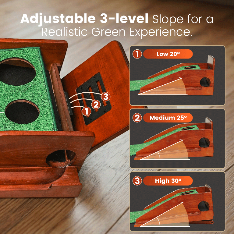 Ponsonbay Putting Green Indoor with Three-Level Adjustable Incline, Auto Ball Return