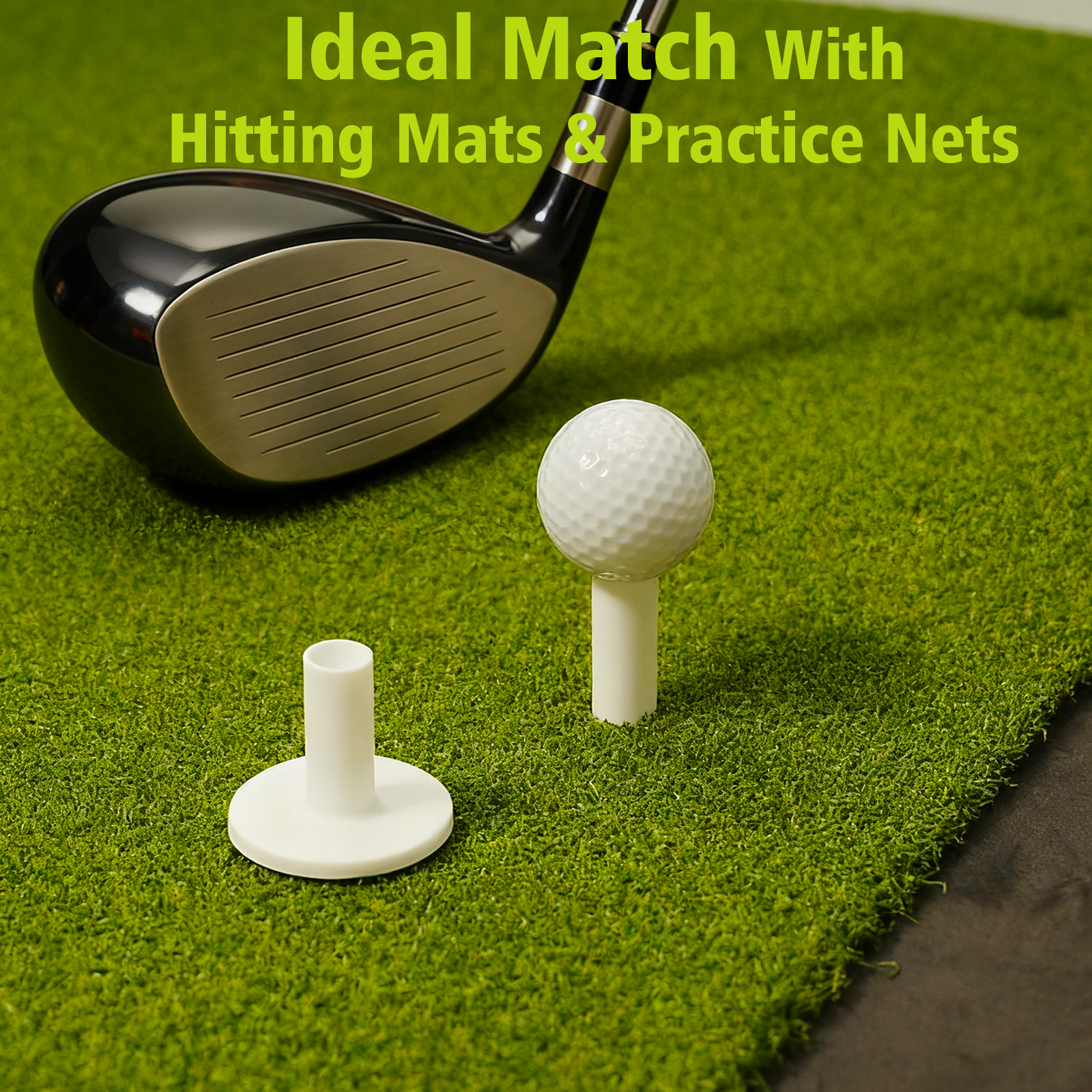 6 Mixed Sizes Rubber Golf Tees for Mats, Durability and Stability, Reusable Golf Mat Tee