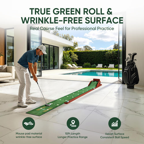 Ponsonbay Putting Green Indoor with Three-Level Adjustable Incline, Auto Ball Return