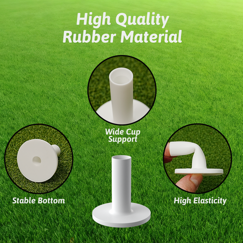 6 Mixed Sizes Rubber Golf Tees for Mats, Durability and Stability, Reusable Golf Mat Tee