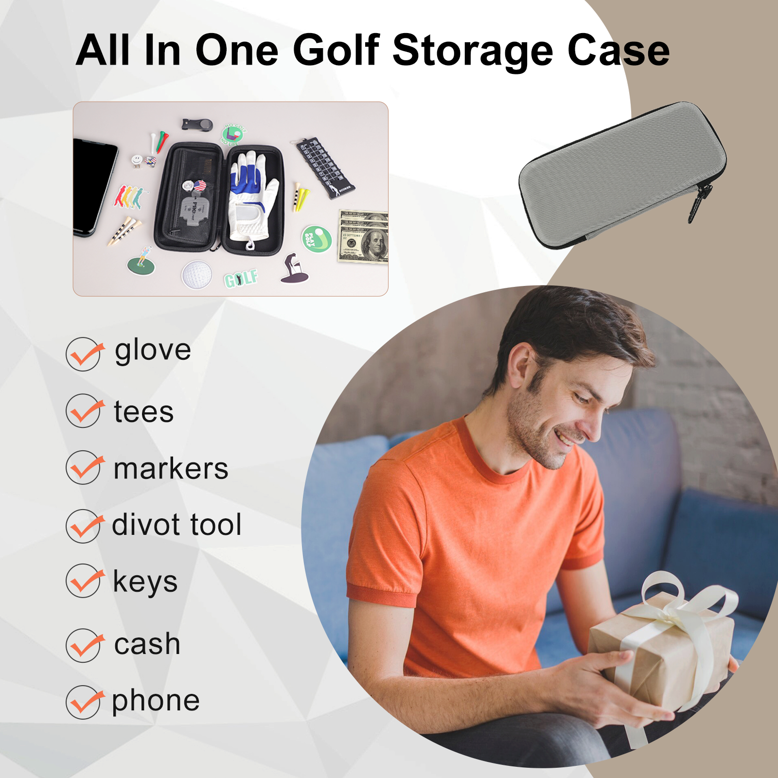 Ponsonbay Golf Glove Holder Case for Accessories