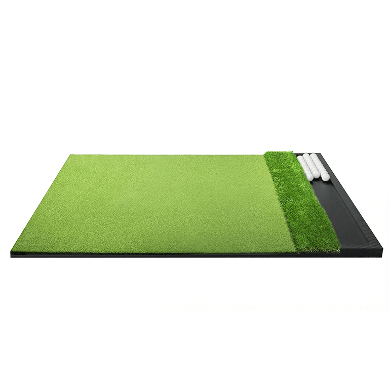 Ponsonbay Golf Mat Integrated with Ball Tray, EVA Rubber Base with 3 Tees
