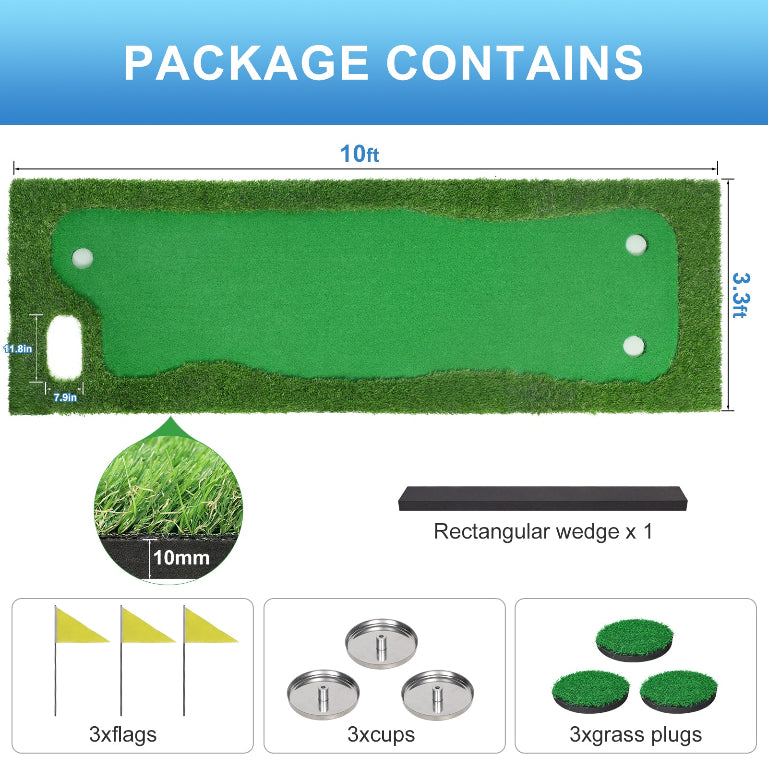 Ponsonbay Golf Putting Green Indoor Large Golf Putting Mat Artificial Grass Turf Practice Mat