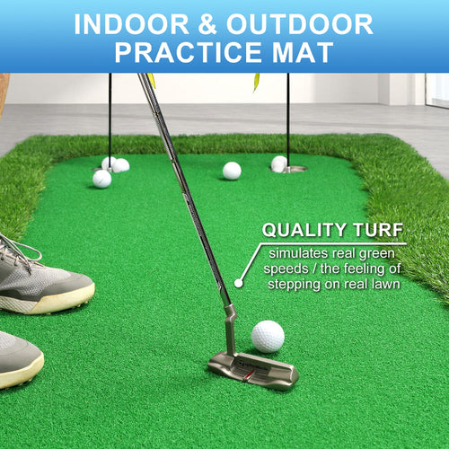 Ponsonbay Golf Putting Green Indoor Large Golf Putting Mat Artificial Grass Turf Practice Mat