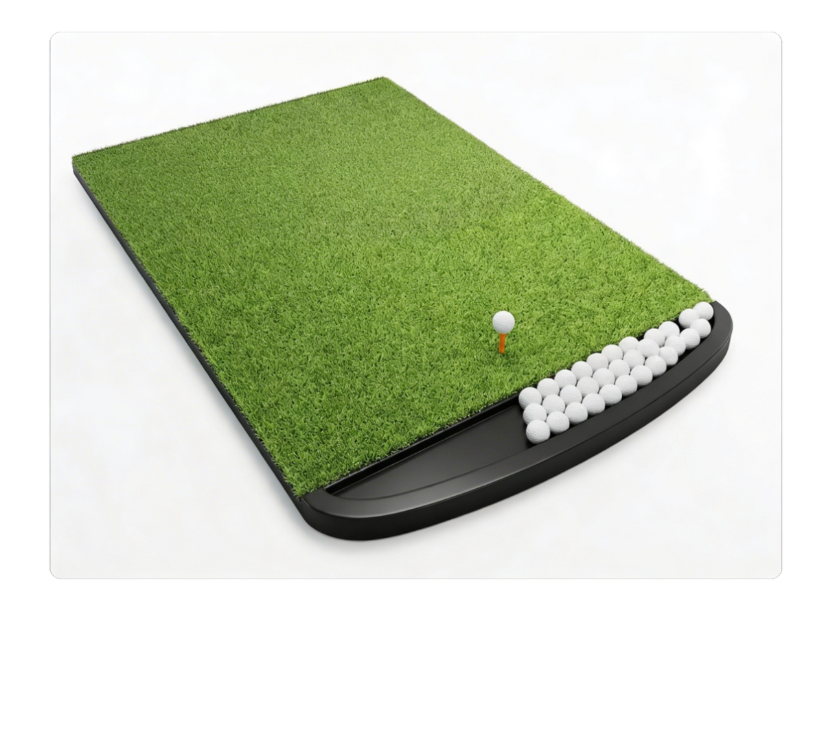 Ponsonbay Golf Hitting Mat Integrated with Curved Ball Tray