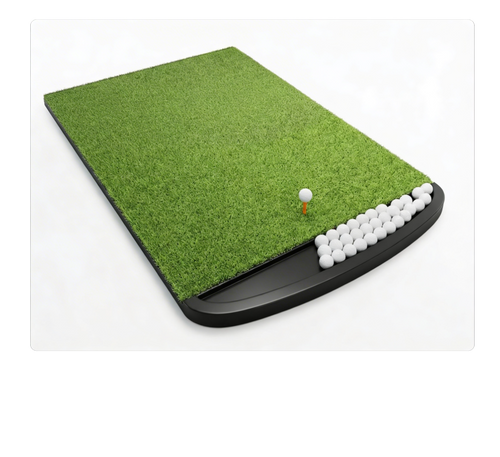 Ponsonbay Golf Hitting Mat Integrated with Curved Ball Tray