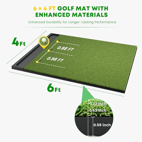 Ponsonbay Golf Hitting Mat Integrated with Ball Tray