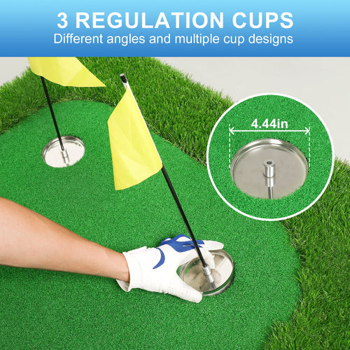 Ponsonbay Golf Putting Green Indoor Large Golf Putting Mat Artificial Grass Turf Practice Mat