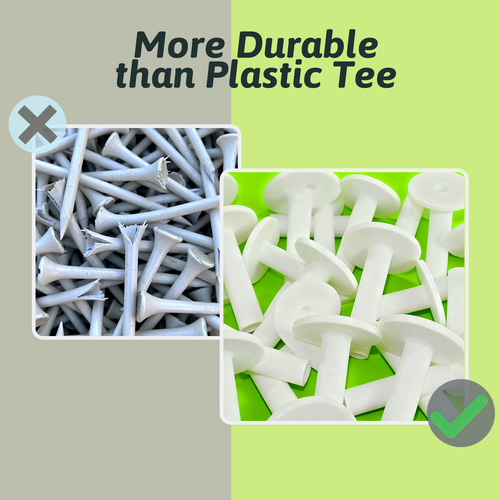 6 Mixed Sizes Rubber Golf Tees for Mats, Durability and Stability, Reusable Golf Mat Tee