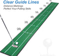 Ponsonbay Golf Putting Mat Indoor & Outdoor Practice Putting Green with Distance Marker Anti Slip Base