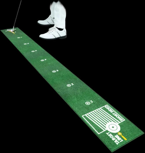 Ponsonbay Golf Putting Mat Indoor & Outdoor Practice Putting Green with Distance Marker Anti Slip Base