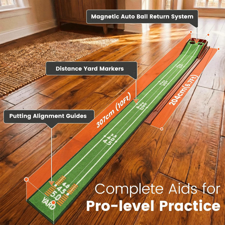 Ponsonbay Putting Green Indoor with Three-Level Adjustable Incline, Auto Ball Return