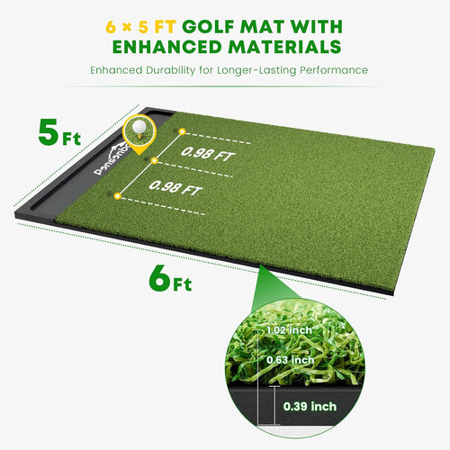 Ponsonbay 6 x 5 ft golf hitting mat dimensions, 26 mm thick