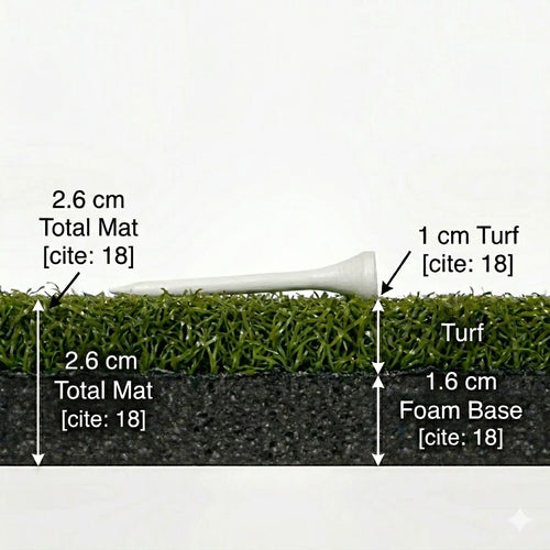 Ponsonbay Golf Hitting Mat Integrated with Curved Ball Tray